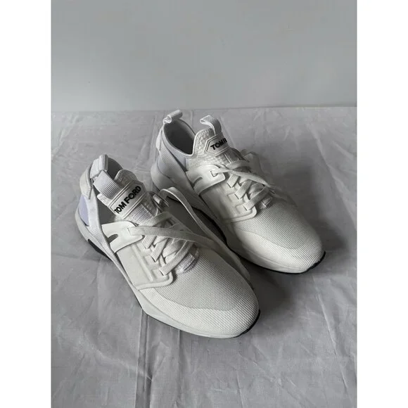 TOM FORD Alcantra & Neoprene Jago Sneakers in White